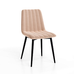 Стул Тибо (каркас черный нубук коллекции Lamb бежевый)